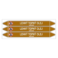 Značení potrubí, lehký topný olej,3 ks, 355 × 37 mm